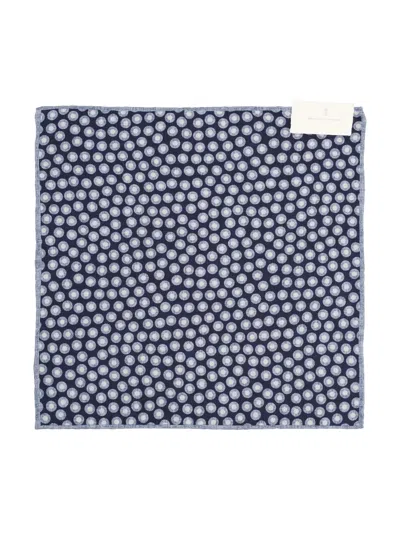Brunello Cucinelli Patterned Pocket Square In Blue