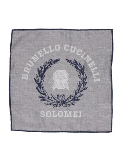 Pre-owned Brunello Cucinelli Patterned Pocket Square In Gray
