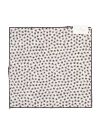 Brunello Cucinelli Patterned Pocket Square In Gray
