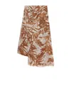 Brunello Cucinelli Linen Blend Scarf With Sparkiling Effect In Brown