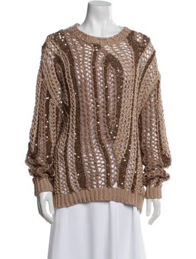 Pre-owned Brunello Cucinelli Patterned Scoop Neck Sweater In Multi