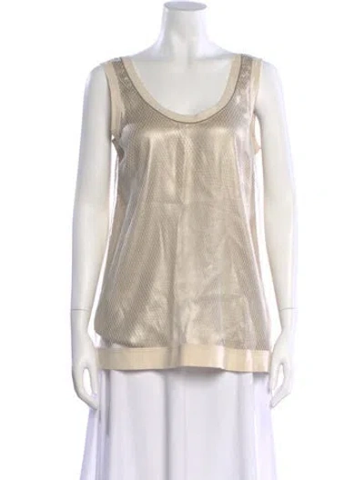 Pre-owned Brunello Cucinelli Patterned Scoop Neck Top