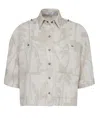 Brunello Cucinelli Floral-print Linen Shirt In Neutral