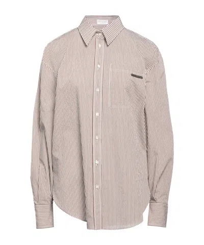 Brunello Cucinelli Patterned Shirts  Blouses In Nude