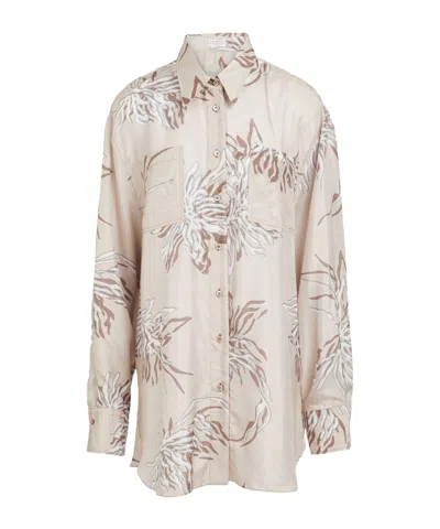 Brunello Cucinelli Patterned Shirts  Blouses In Neutral
