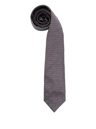 Brunello Cucinelli Patterned Silk Tie In Neutral