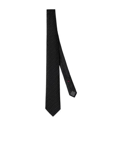 Brunello Cucinelli Patterned Silk Tie In Black