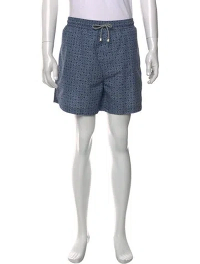 Pre-owned Brunello Cucinelli Patterned Swim Trunks In Blue