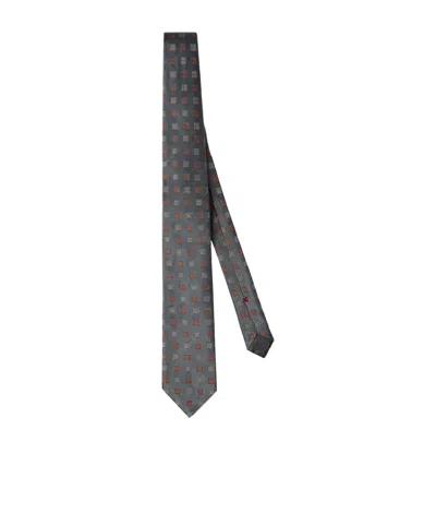 Brunello Cucinelli Patterned Tie In Gray