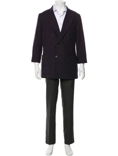 Pre-owned Brunello Cucinelli Patterned Wool Blazer In Purple