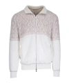 Brunello Cucinelli Patterned Zip Sweatshirt In White