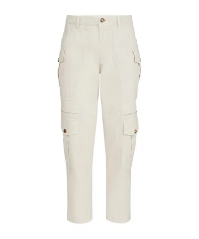 Brunello Cucinelli Peached Cotton Gabardine Explorer Trousers In Neutral