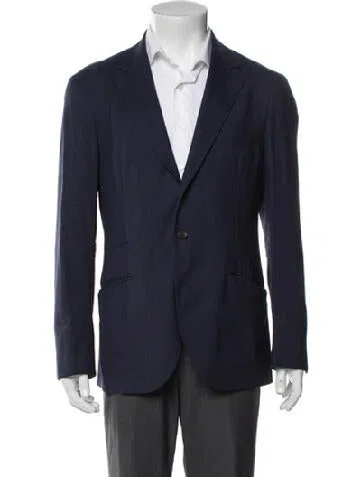 Pre-owned Brunello Cucinelli Peacoat In Blue