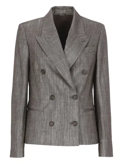 BRUNELLO CUCINELLI PEAK-LAPEL DOUBLE-BREASTED BLAZER