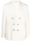 Brunello Cucinelli Linen Single-breasted Blazer Jacket In Weiss