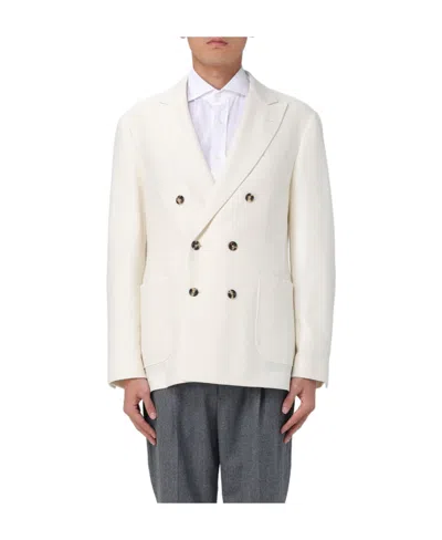 Brunello Cucinelli Peak-lapel Double-breasted Blazer In White
