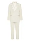 Brunello Cucinelli Peak-lapel Double-breasted Suit In Neutral