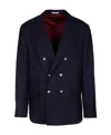 Brunello Cucinelli Double-breasted Blazer With Notched Lapels In Black