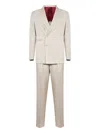 Brunello Cucinelli Peak-lapel Striped Suit In Neutral