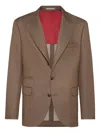 Brunello Cucinelli Blazer With Large Peak Lapel In Brown