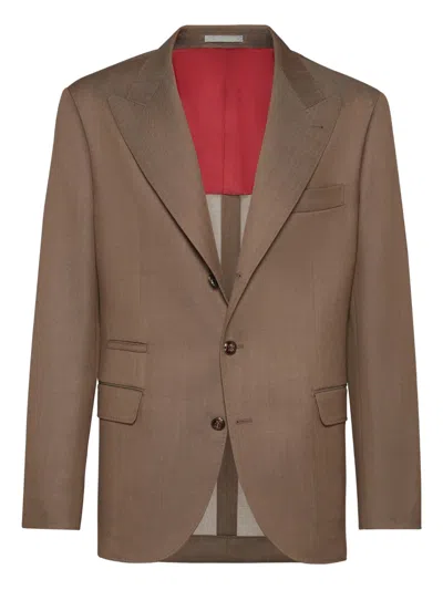 BRUNELLO CUCINELLI PEAK-LAPEL WOOL BLAZER