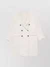 Brunello Cucinelli Peak Lapels Cashmere Coat In Neutrals