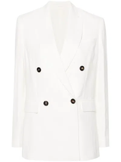 BRUNELLO CUCINELLI PEAK-LAPELS DOUBLE-BREASTED BLAZER