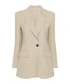 Brunello Cucinelli Peak-lapels Knitted Blazer In Nude