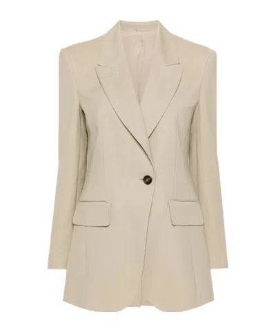 BRUNELLO CUCINELLI PEAK-LAPELS KNITTED BLAZER