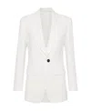 Brunello Cucinelli Viscose And Linen Blazer With Silk Blend Lining In White
