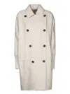 Brunello Cucinelli Pearl Grey Cashmere Coat In White