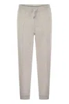 Brunello Cucinelli Men's Pearl Grey Cotton Fleece Trousers