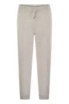 Brunello Cucinelli Men's Pearl Grey Cotton Fleece Trousers In Light Grey