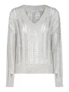 Brunello Cucinelli Sequin Embellished Jumper In Grey