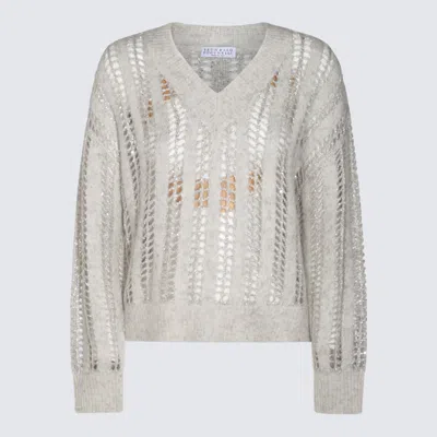 BRUNELLO CUCINELLI PEARL GREY WOOL KNITWEAR