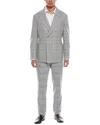 Brunello Cucinelli Check-pattern Double-breasted Suit In Gray