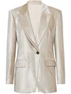 Brunello Cucinelli Pearlescent-finish Peak-lapel Blazer In Neutrals