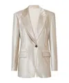 Brunello Cucinelli Pearlescent-finish Peak-lapel Blazer In Nude