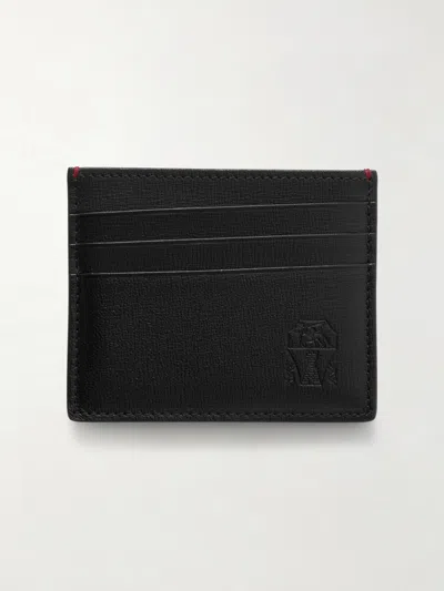 Brunello Cucinelli Pebble-grain Leather Cardholder In Multi