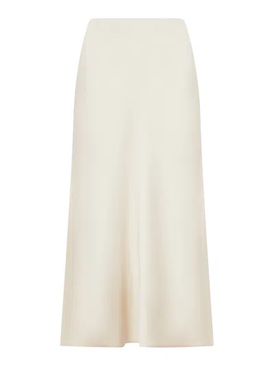 Brunello Cucinelli Pencil Fluid Skirt In Cady Satin In Pattern