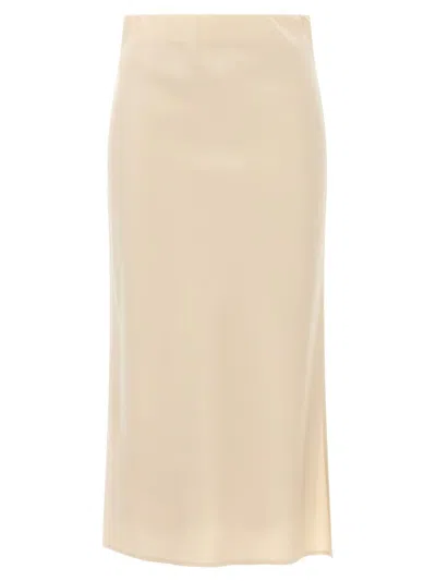 Brunello Cucinelli Pencil Fluid Skirts Beige In Neutral