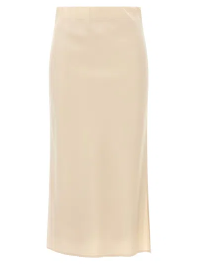 BRUNELLO CUCINELLI PENCIL FLUID SKIRTS BEIGE