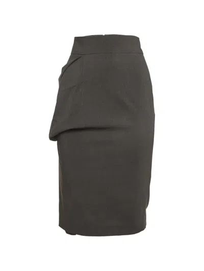 Pre-owned Brunello Cucinelli Pencil Mini Skirt In Gray