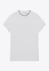 Brunello Cucinelli White Crew-neck T-shirt With Pendant In White