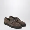 Brunello Cucinelli Penny Loafer In Brown Leather With Monile Detail Women In Brown