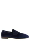 Brunello Cucinelli Suede Logo-embossed Loafers In Blue