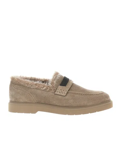 Brunello Cucinelli Penny Loafers In Brown