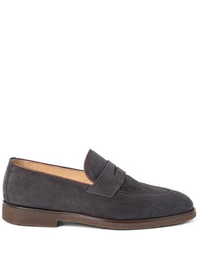 Brunello Cucinelli Penny Loafers In Grau