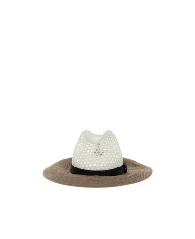 Brunello Cucinelli Perforated-detail Hat In White