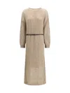 Brunello Cucinelli Beige Mohair Casual Dress In Neutral